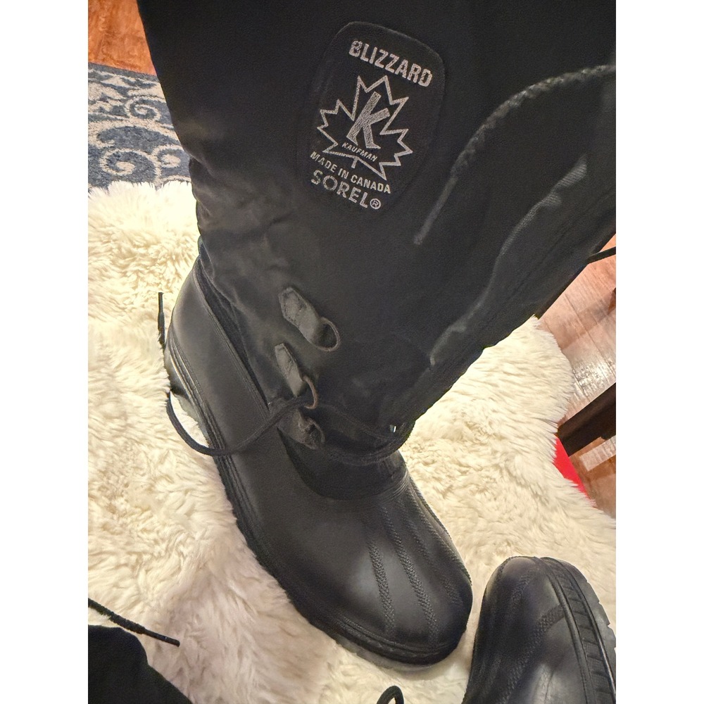 Sorel Blizzard Kaufman Mens 12 Black Winter Snow Boots Made in Canada Vintage - Picture 9 of 9